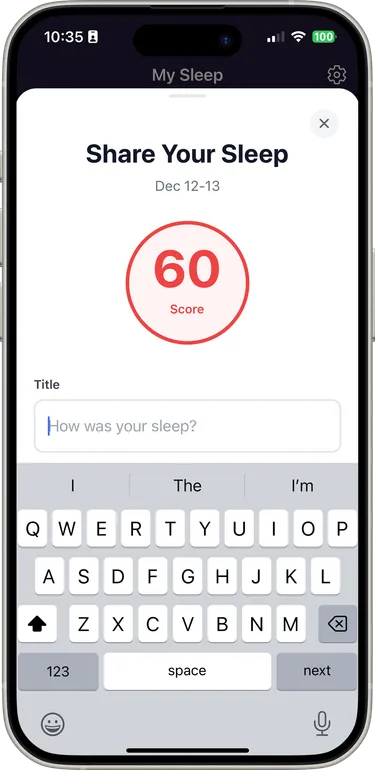 Sleep recommendations